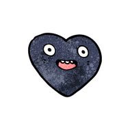 cartoon black heart N10