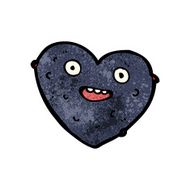 cartoon black heart N12