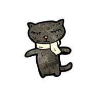 cute black cat cartoon N11