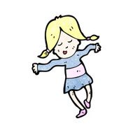 cartoon happy blond girl N11