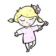cartoon happy blond girl N12