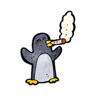 Cartoon Penguin Smoking N4