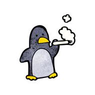 Cartoon Penguin Smoking N5