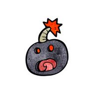 crazy bomb symbol cartoon N6