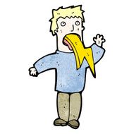 cartoon man spitting lightning N3