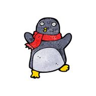 cartoon penguin wearing scarf N10