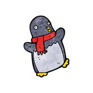 cartoon penguin wearing scarf N11