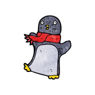 cartoon penguin wearing scarf N12