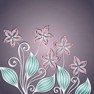 Vector Colored Floral Background Hand Drawn Texture N66
