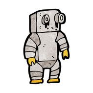 cartoon sad little robot N2