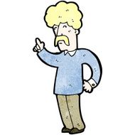 cartoon mustache man with idea N4