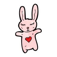 cartoon pink rabbit N43