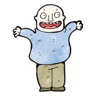 cartoon happy bald man N2
