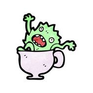 cartoon monster in teacup N4
