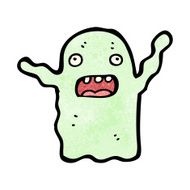 cartoon green ghost N19