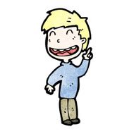 cartoon grinning boy N16