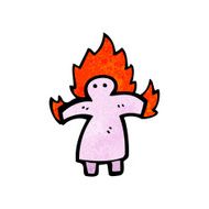 cartoon flaming person symbol N2
