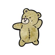 cartoon waving teddy bear N31