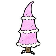 cartoon pink christmas tree N10