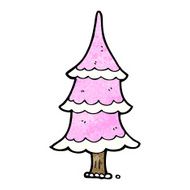 cartoon pink christmas tree N12