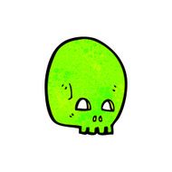 glowing green skull cartoon N4