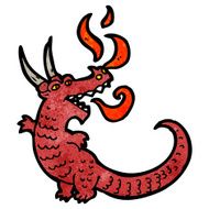 cartoon fire breathing dragon N13