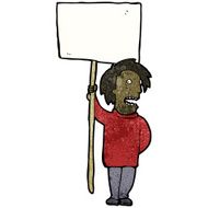 cartoon man with placard N5