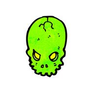 cartoon glowing green skull N2