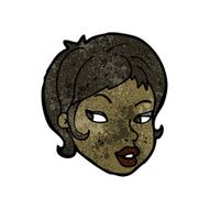 cartoon pretty female face N105