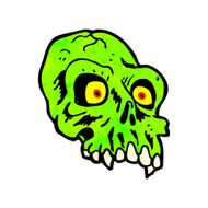 cartoon glowing green skull N5