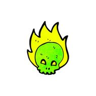 Cartoon Flaming Skull N40