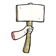 cartoon hand holding sign post N2