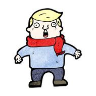 cartoon startled boy N39