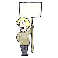 cartoon protester with sign N12