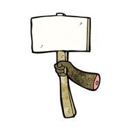 cartoon hand holding signpost