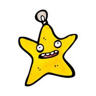 cartoon christmas star bauble N5