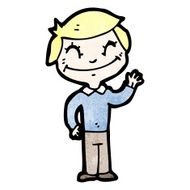 happy boy waving cartoon N2