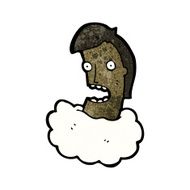 man with head in clouds cartoon N5