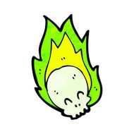 flaming skull cartoon N17