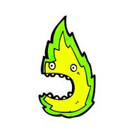 cartoon green flame N10