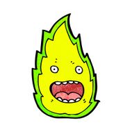 cartoon green flame N11
