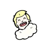 cartoon man with head in clouds N6