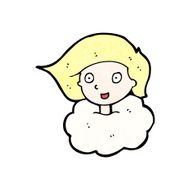 cartoon girl with head in clouds N8