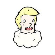 cartoon man with head in clouds N10