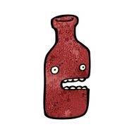 cartoon red wine bottle N12