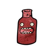 cartoon red wine bottle N15