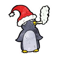 cute christmas penguin smoking cigarette N4