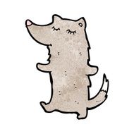 cartoon little wolf N71