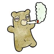 cartoon bear smoking marijuana N2