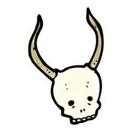 cartoon horned devil skull N2